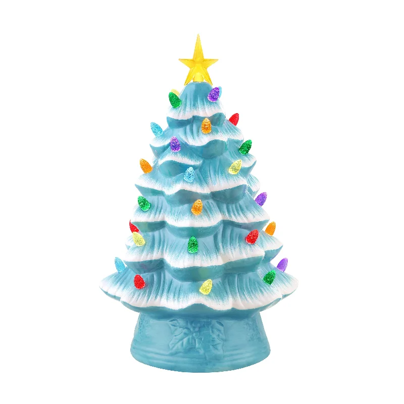 12 in. Nostalgic Ceramic Tree - Light Blue