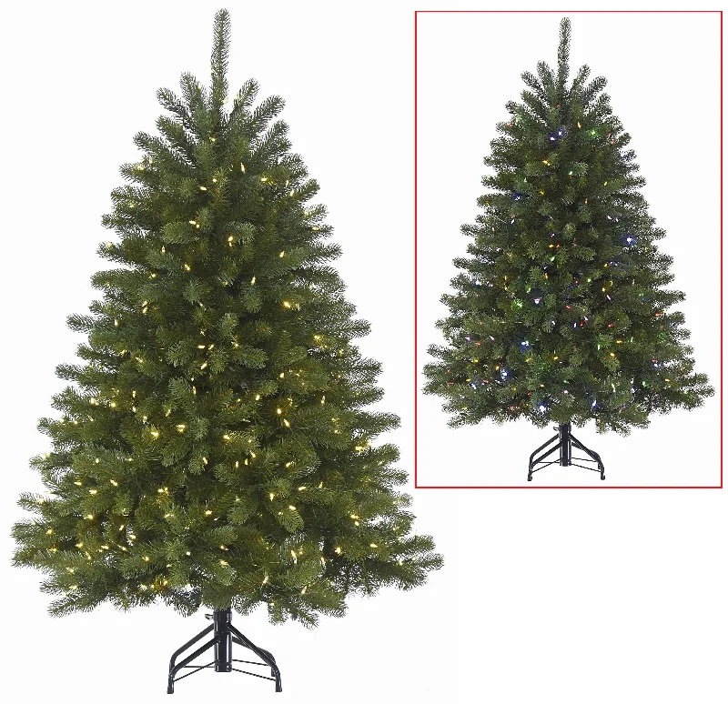 4.5' Colorado Fir Artificial Christmas Tree with Dual Color LED Lights