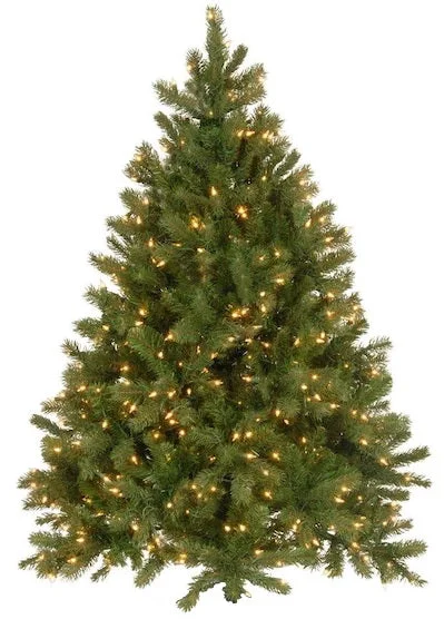 4.5' New Carrington Instant Lite Pole Pre-Lit Artificial Christmas Tree