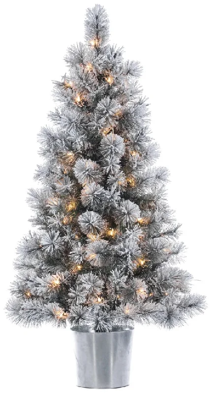 4.5' Snowy Canyon LED Mixed Needle Artificial Christmas Pine Tree