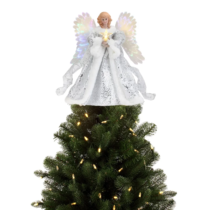 12 in. Fiber-Optic Animated Tree Topper - White Angel