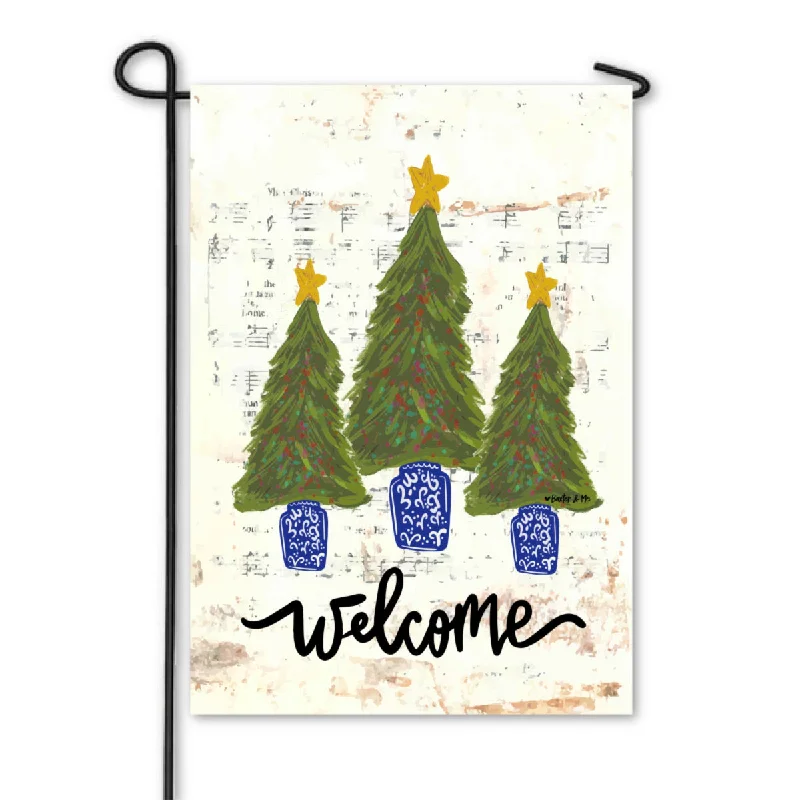 Christmas Tree Trio Garden Flag