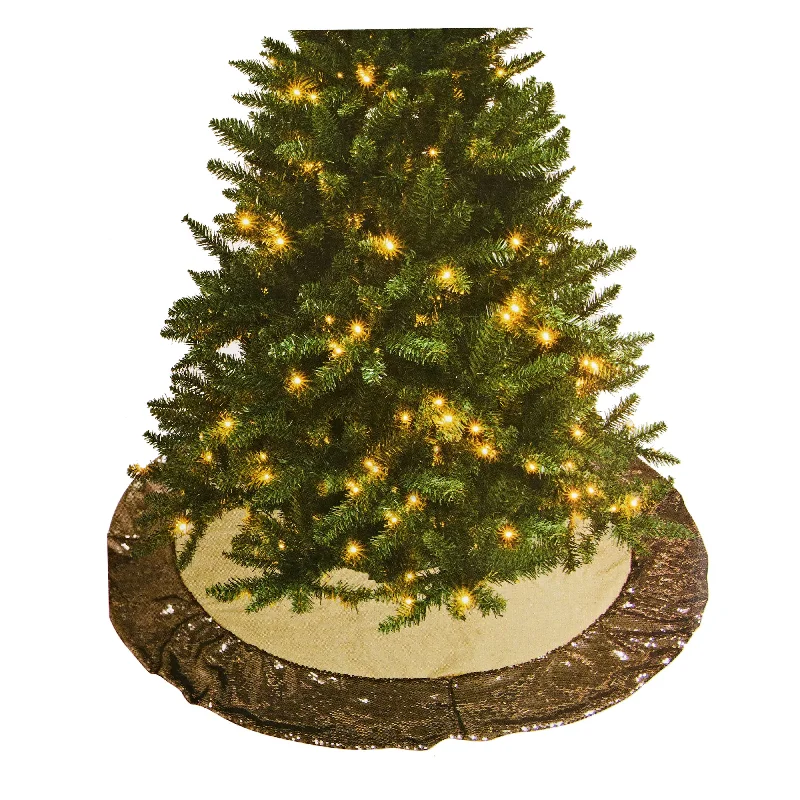 Gold Velour and Sequin Tree Skirt (120cm)