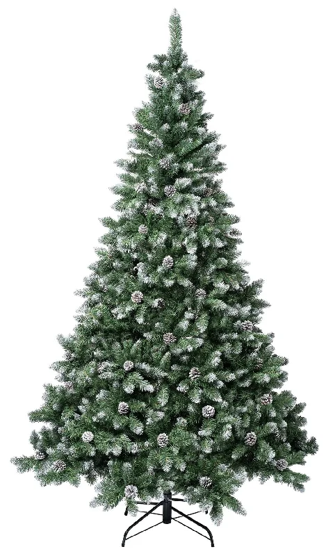 7.5' Hartland Snowy Fir Christmas Tree with Hinged Branches