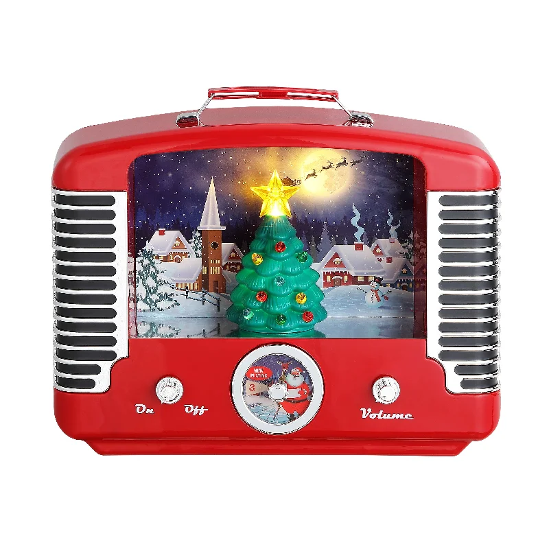 12 in. Nostalgic Tree Radio - Red