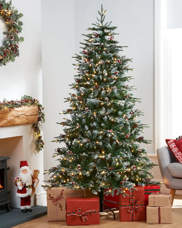 Pre-Lit Snow Flocked Norwegian Spruce Christmas Tree