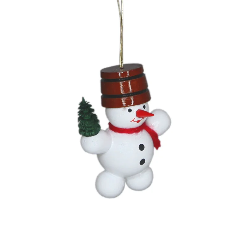 Snowman with tree ornament by Volker Zenker