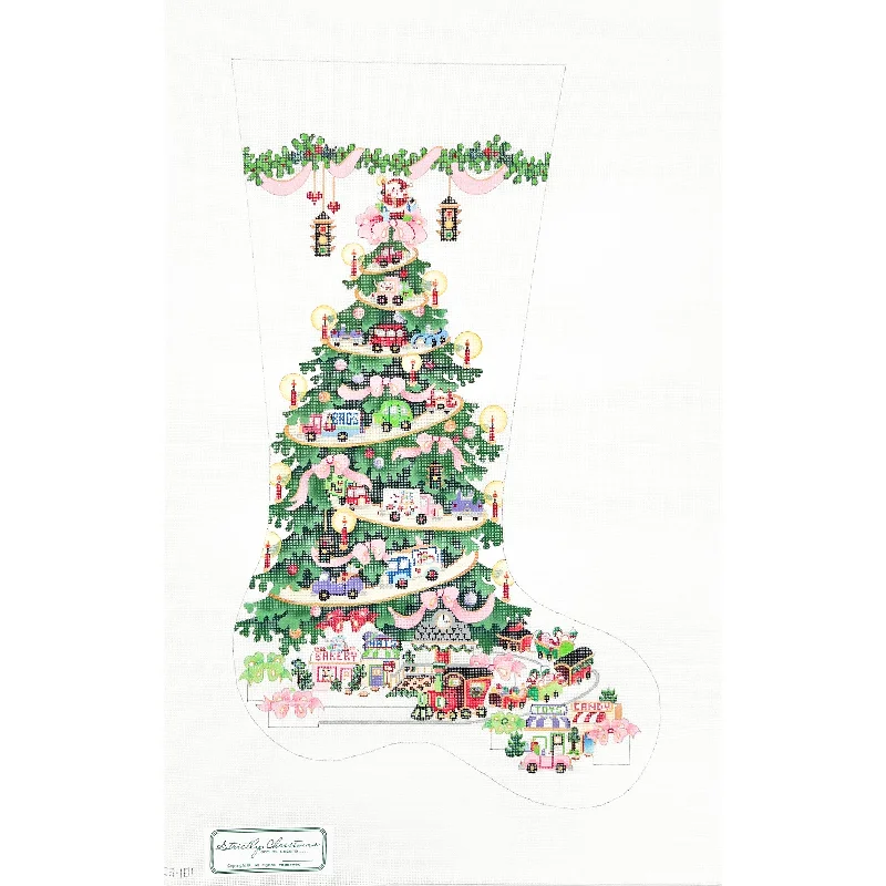 Transportation Tree for Girls Full Size Stocking (18 mesh)