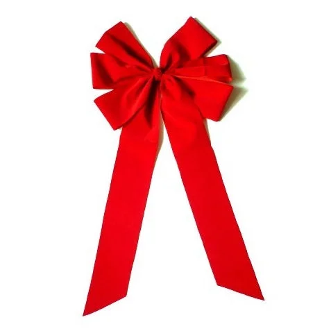 14" x 28" Red Velvet 6-Loop Christmas Bow