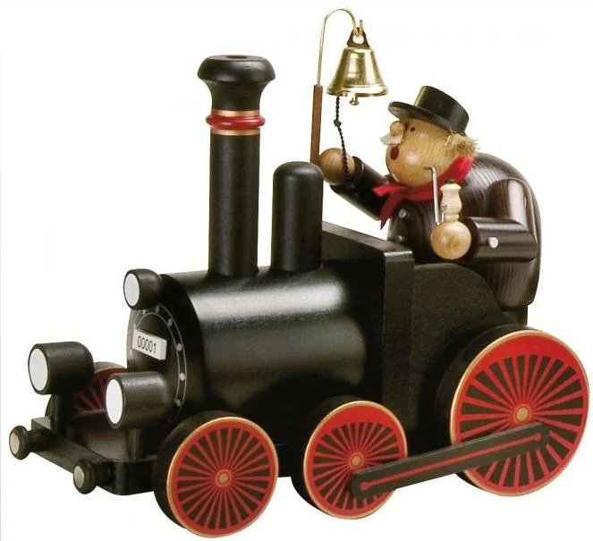 2-in-1 Locomotive with Conductor, Incense Smoker by KWO