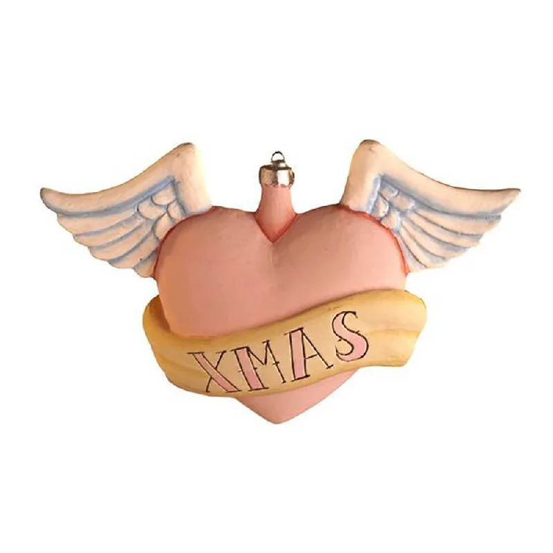 Baby's First Pink Heart Tattoo Ornament 5"