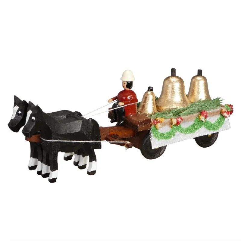 Miniature Horse-Drawn Sled with Bells by Holzwarenfabrikation Joachim Hoyer