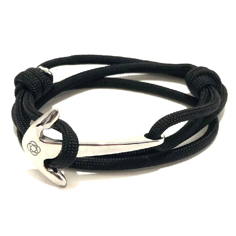 Black Adjustable Anchor Wrap Use as a Bracelet, Anklet, or Necklace 020