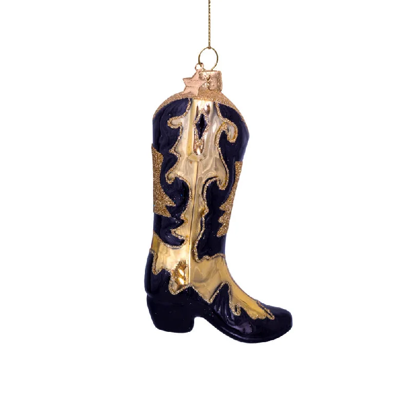 Black / Gold Cowboy Boot Ornament