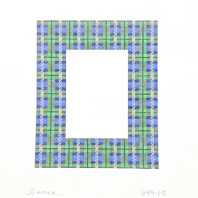 Blue and Green Holiday Plaid Frame