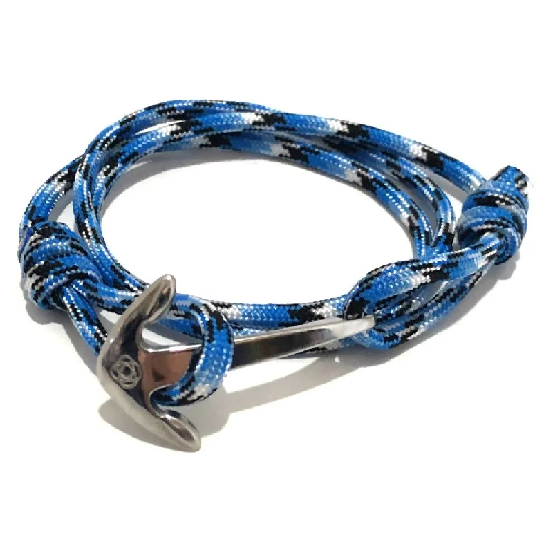 Blue Ice Adjustable Anchor Wrap Use as a Bracelet, Anklet, or Necklace 074