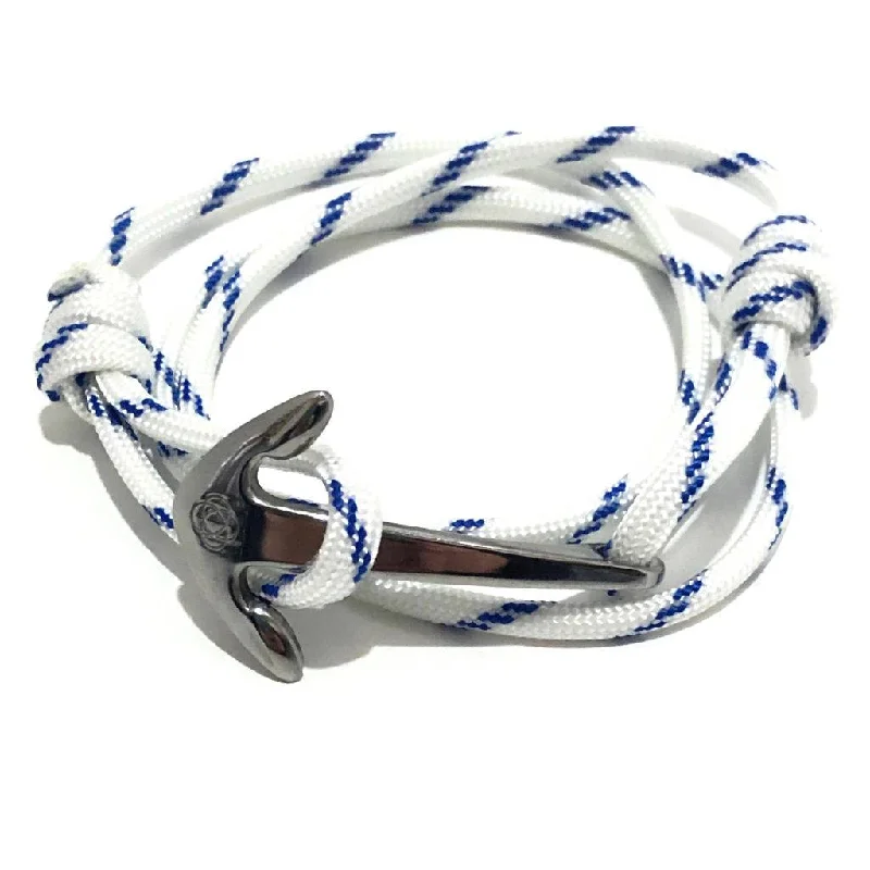 Blue Stripe Adjustable Anchor Wrap Use as a Bracelet, Anklet, or Necklace 165