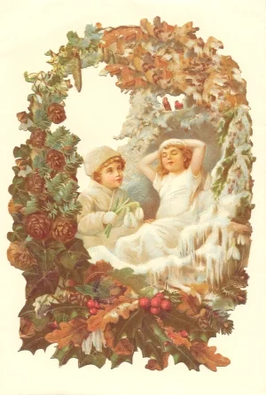 Boy and Girl in Flowers Victorian Standup Card by Ernst Freihoff Papierwaren