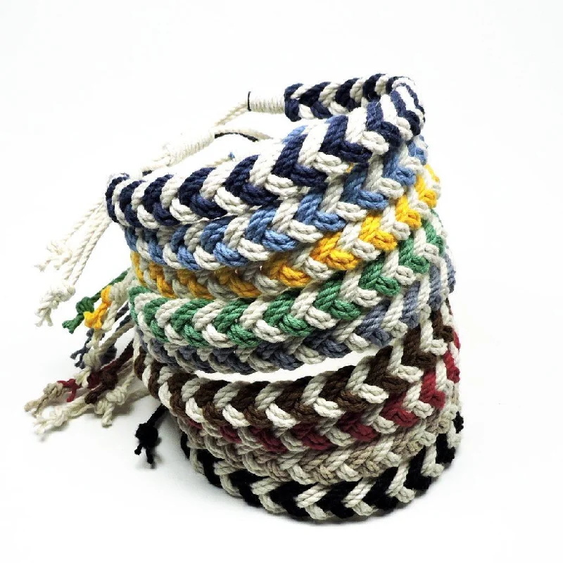 Bulk Pricing Adjustable Woven Chevron Anklet, choose from 18 colors