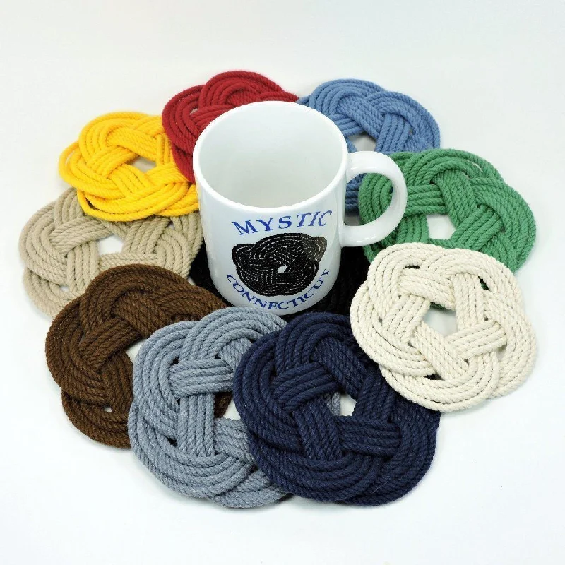 Bulk Pricing Sailor Knot Coasters, Set of 4 in 18 Colors