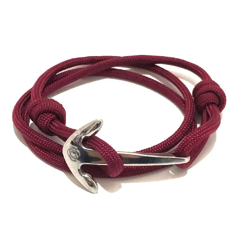 Burgundy Adjustable Anchor Wrap Use as a Bracelet, Anklet, or Necklace 022