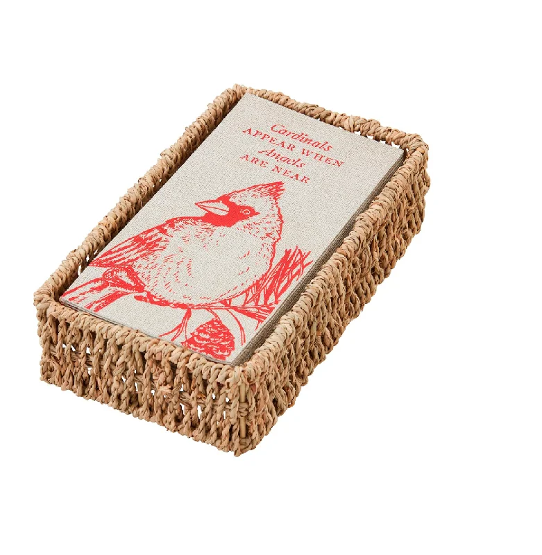 CARDINAL GUEST TOWEL & CADDY SET BY MUD PIE