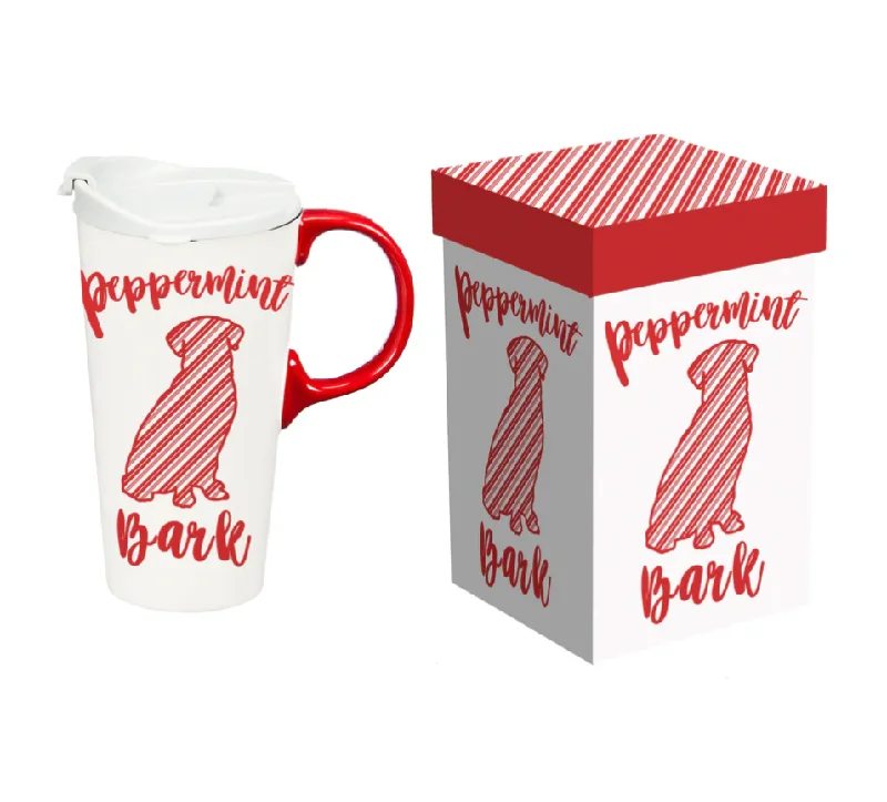 Ceramic Perfect Travel Cup, 17 oz., w/ box,  Peppermint BARK