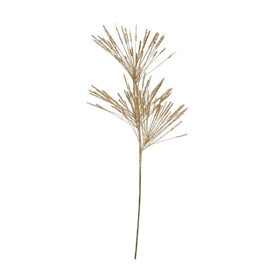 Champagne Faux Long Needle Pine Spray