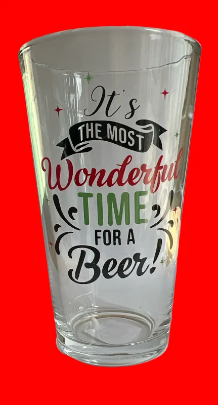 Christmas Beer Pint Glass 16oz