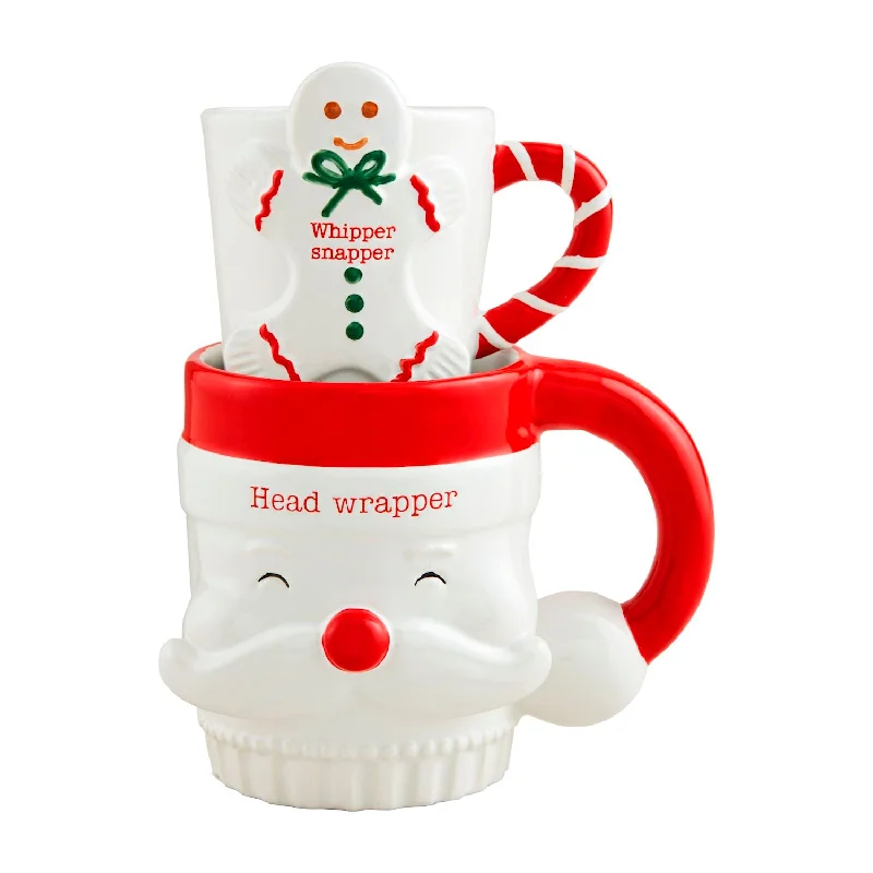 Christmas Big & Little Mug Set By Mud Pie