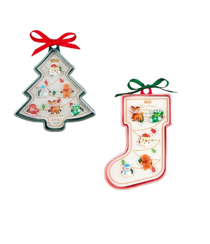 CHRISTMAS DRESS-UP RING SETS BY MUD PIE