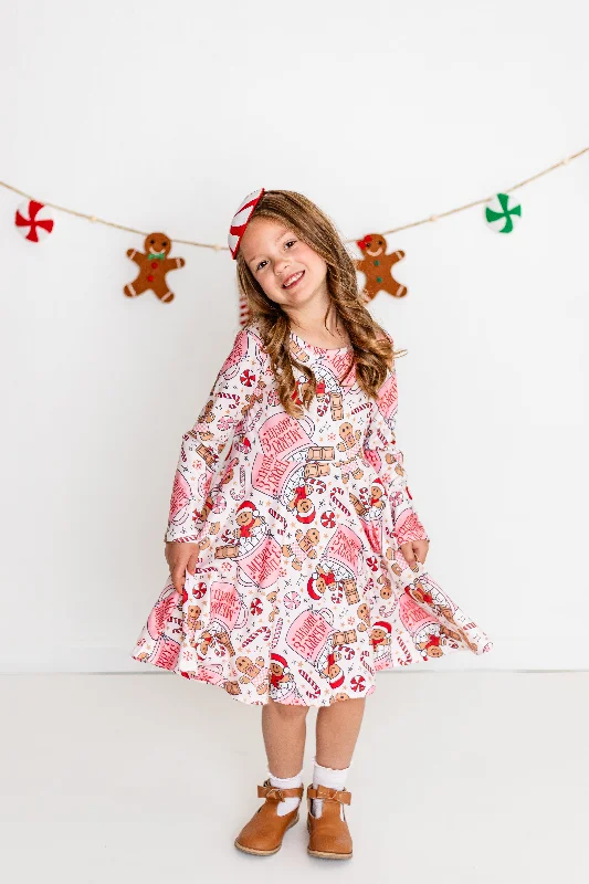 CHRISTMAS GINGERBREAD TWIRL DRESS