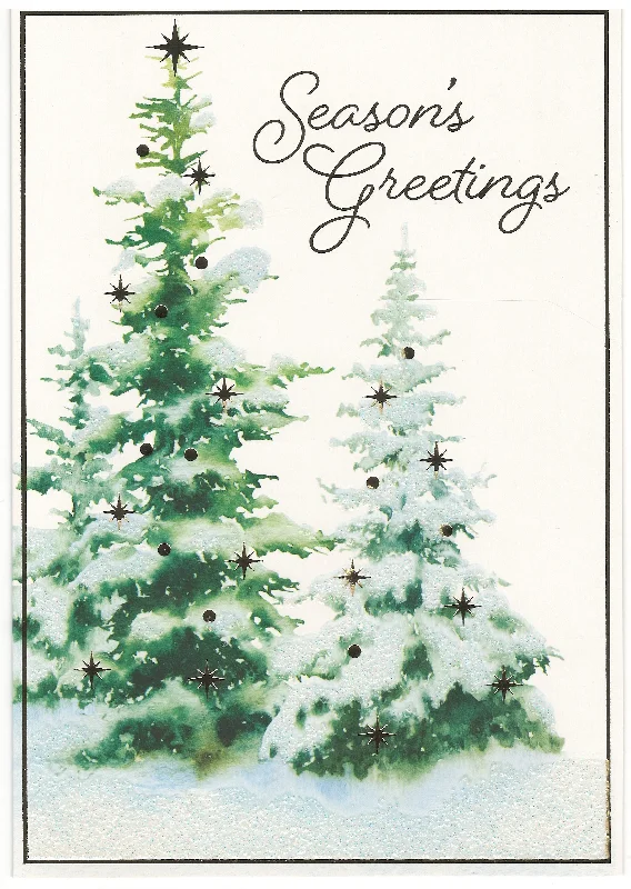 Luxury Boxed Cards - Set of 18 - Snow-Kissed Trees