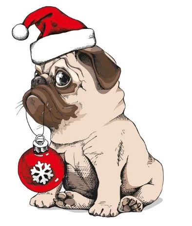 Paint by Number Bulldog Santa