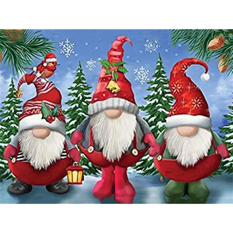 Paint By Number Kit  Santa Clause Gnomes