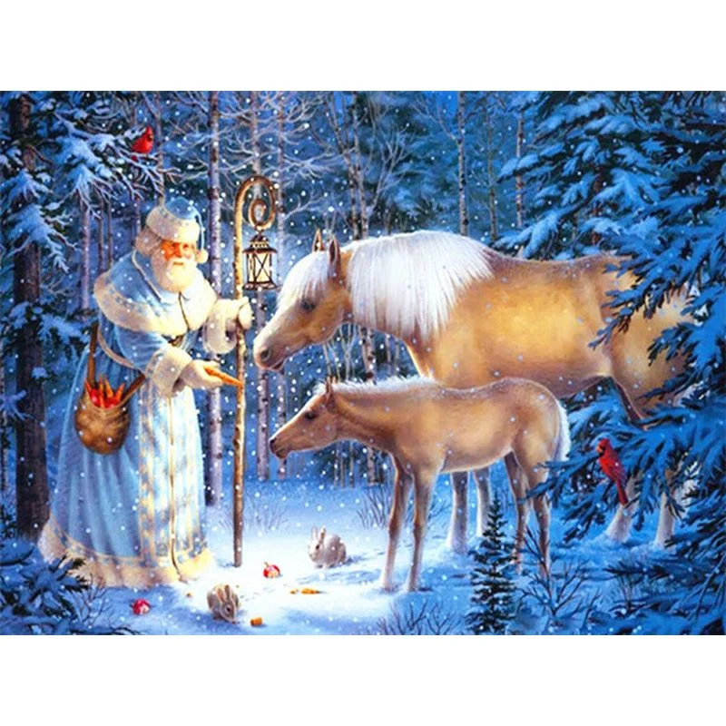 Paint by Number Santa Claus with Horses