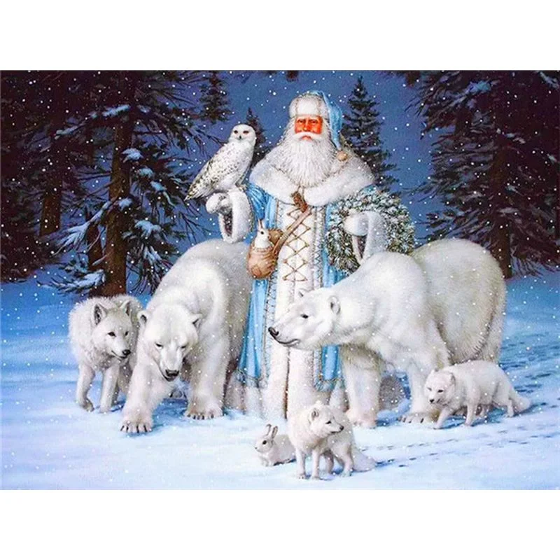 Paint by Number Santa Claus with Polar Bears