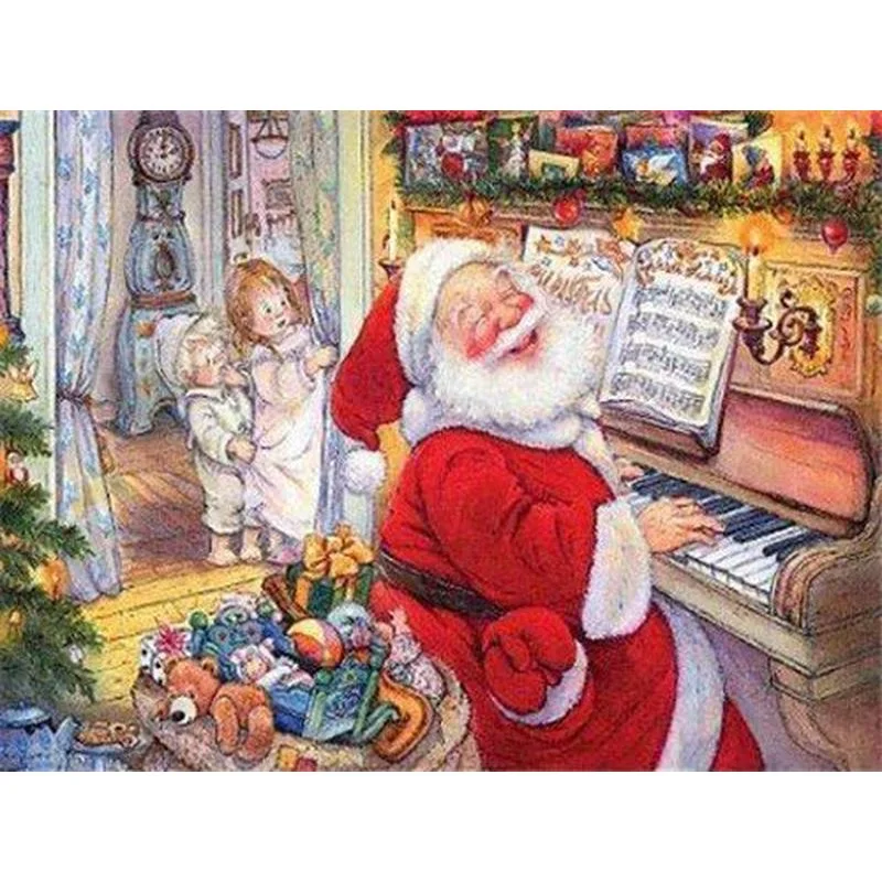 Paint By Number Santa Playing Piano