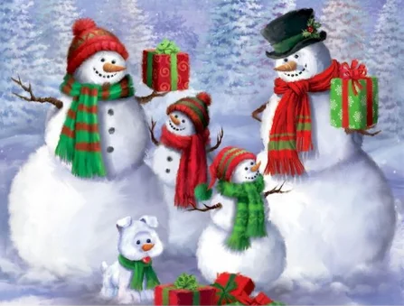 Paint by Number Snowman Family