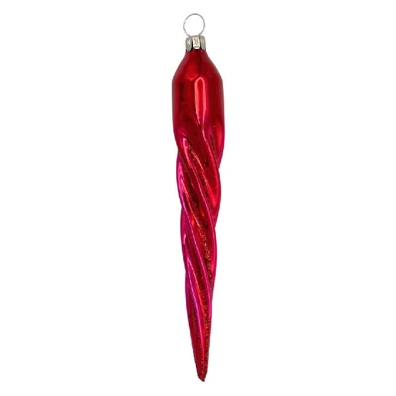 Dark Red Icicle Ornament by Old German Christmas