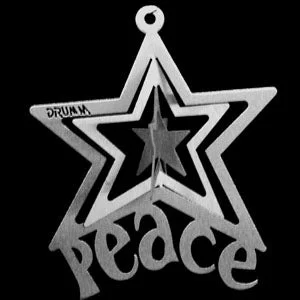 Laser Cut 3D Star "Peace" Ornament