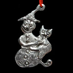 Snowman with Cat Ornament