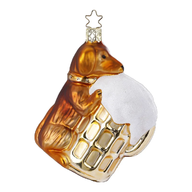 Drunken Waldi Ornament by Inge Glas of Germany