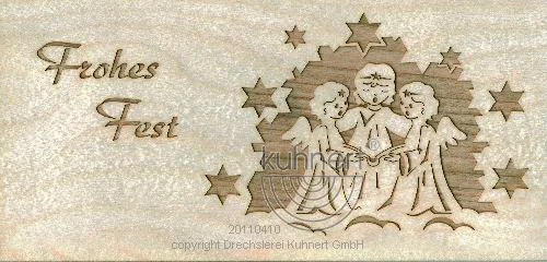 Frohes Fest with Angels Wood Card by Kuhnert GmbH