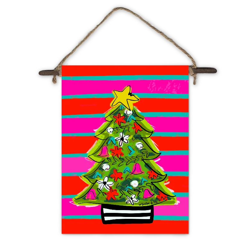 Funky Red Pink Tree Mini Wall Hanging