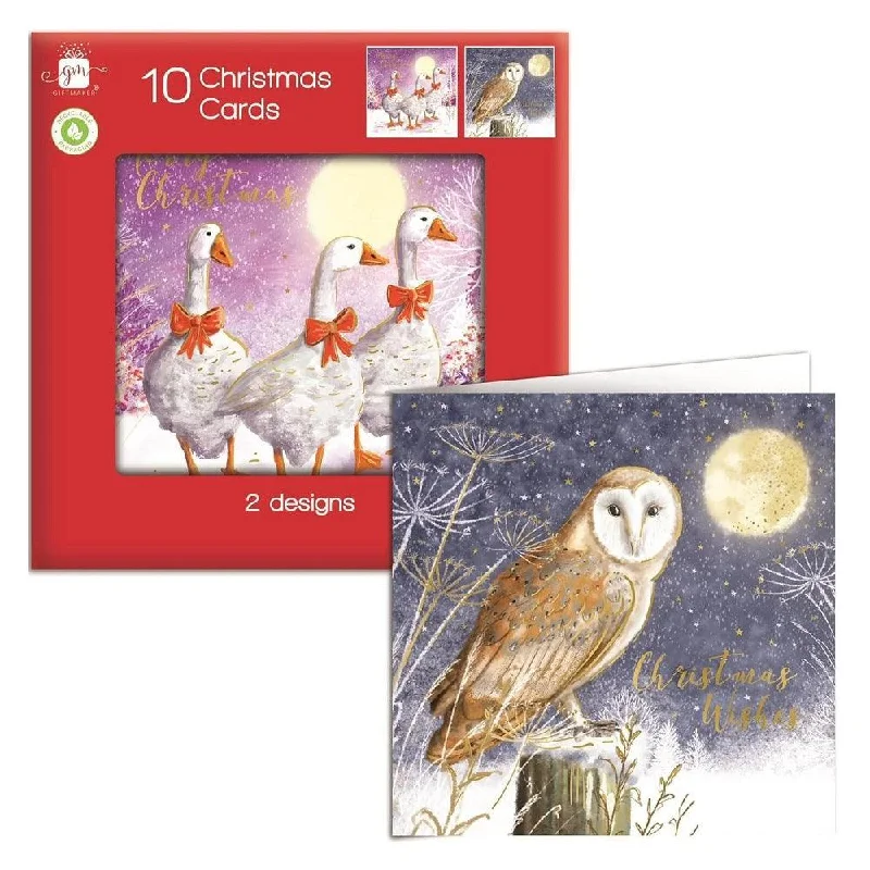 Giftmaker Cards Geese & Owls Card 10 Square