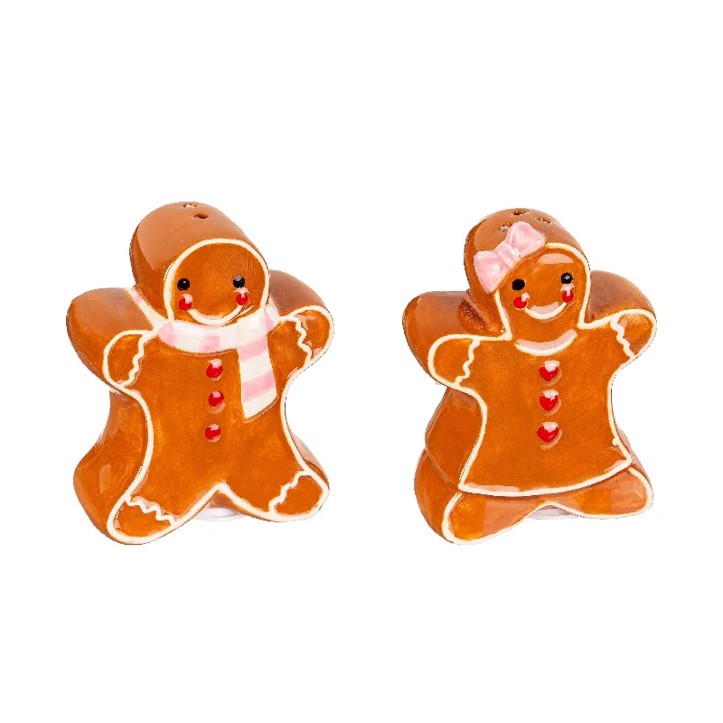 Gingerbread Ceramic Salt and Pepper Set