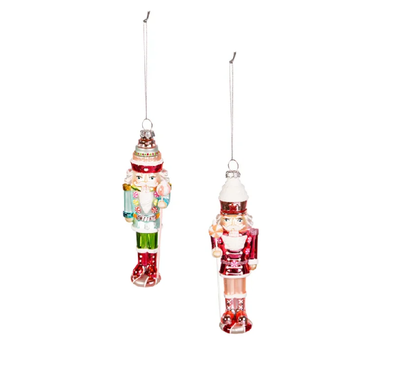 Glass Candy Nutcracker Ornaments