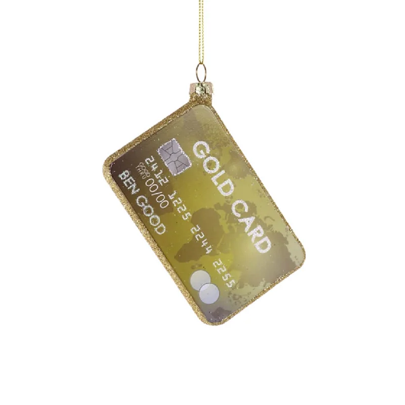 Gold Card Ornament 3.75"