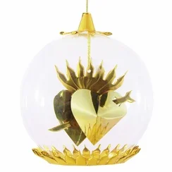 Double Heart Foil Ornament, gold by Resl Lenz